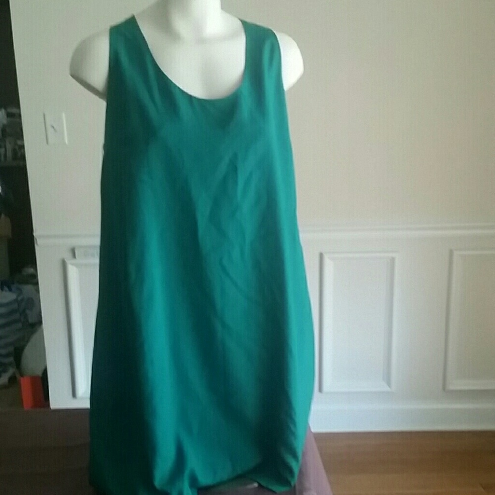 J Crew cocktail dress Kelly green silky NWOT